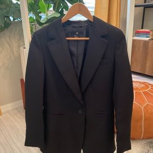 H&M Size 2 Black Oversized Tuxedo Blazer